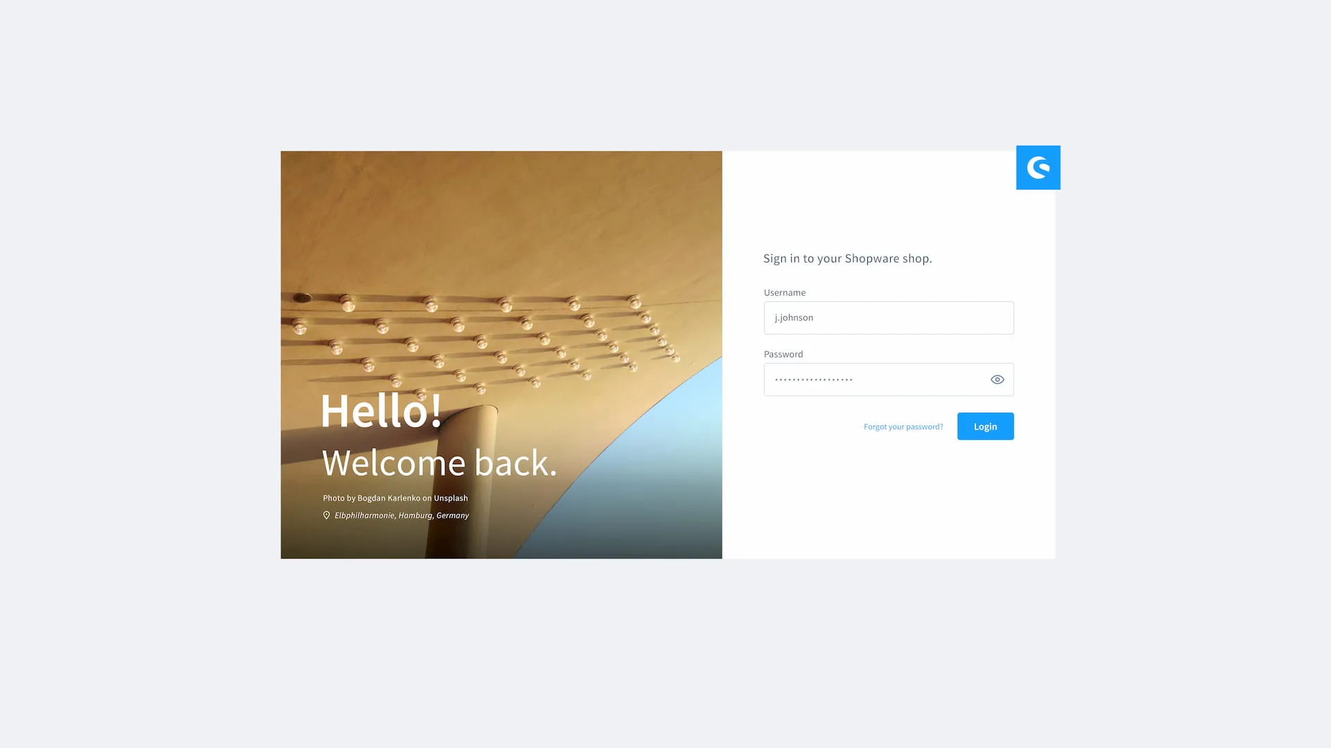 Shopware Sign-in Page