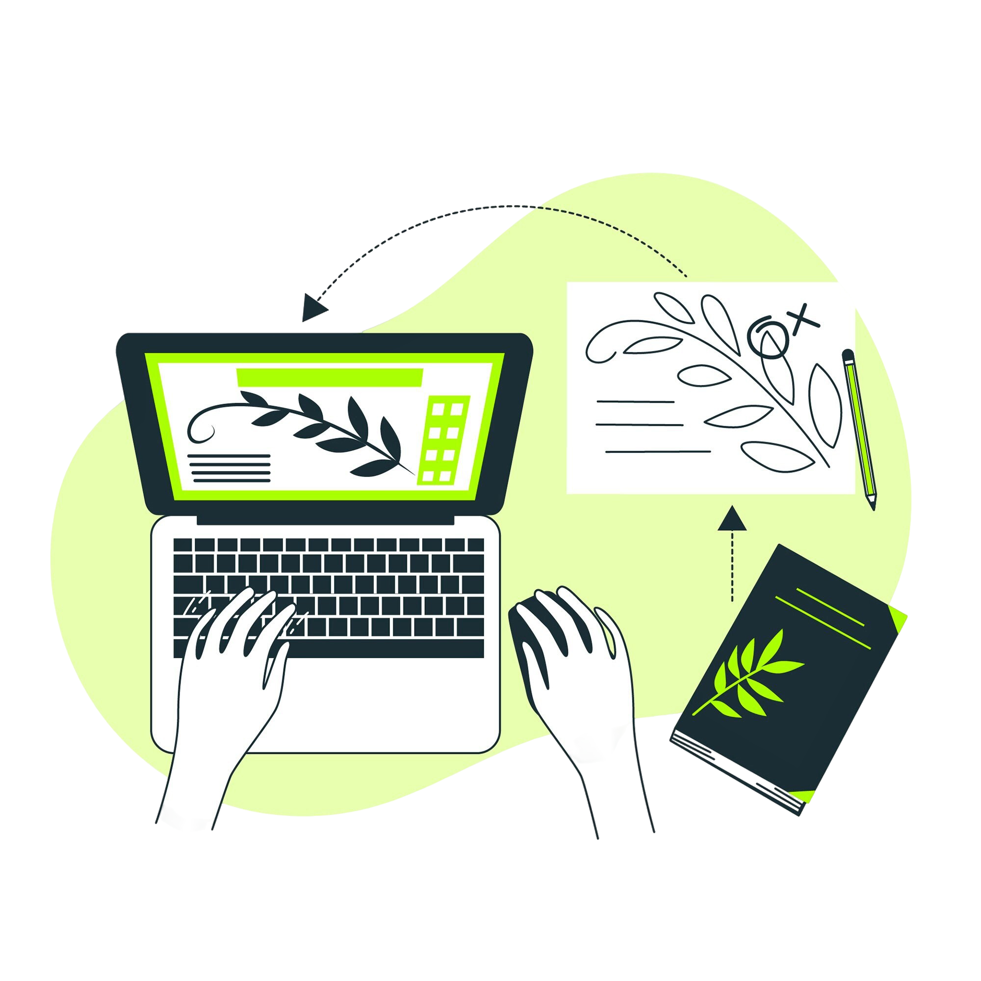 creation-prozess-konzept-illustration Notebook and PC